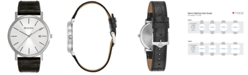 Bulova Men's Black Croc Embossed Leather Strap Watch 37mm 96B104